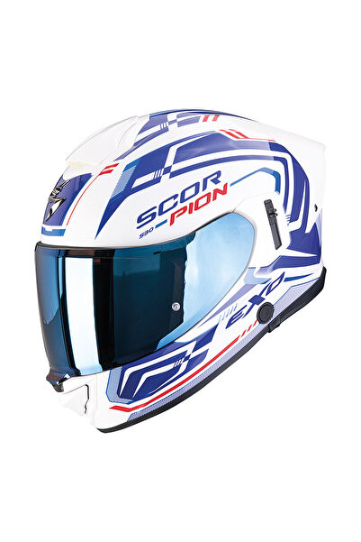 Scorpion EXO-530 Air Slope Kapalı Motosiklet Kaskı Beyaz Mavi Kırmızı