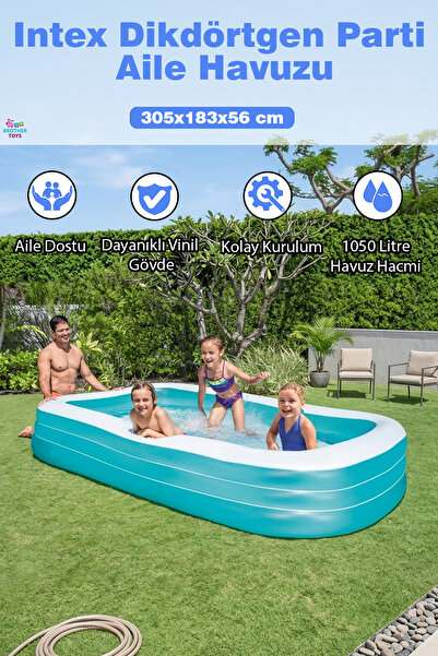 Brother Toys Intex Şeffaf Havuz Parti Aile Havuzu 305x183x56 Cm
