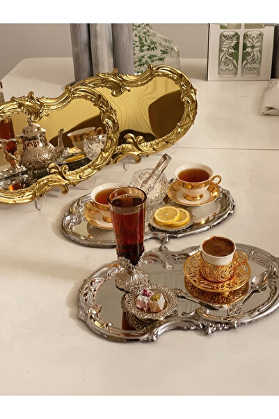 Elzemm store 2 Gold 2 Gümüş Renk Işlemeli Dantel Desen Artnova Servis Ve Sunu...