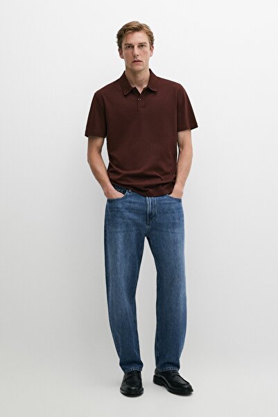 Massimo Dutti %100 pamuklu kısa kollu polo yaka t-shirt