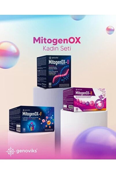 GENOVİKS BİYOTEKNOLOJİ mitogenOX-Kadın Set mitogenOX-F, mitogenOX-O ve mitoge...
