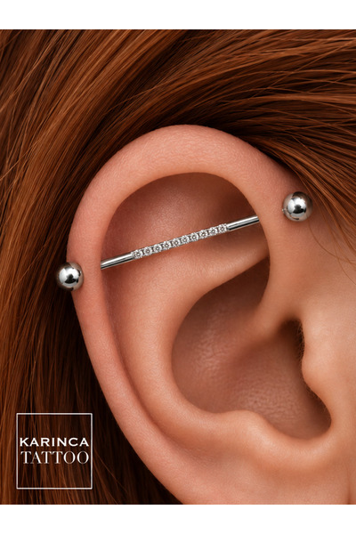 Karınca Piercing Su Taşlı Endüstriyel Industrial Köprü Piercing