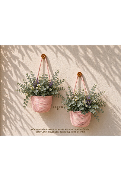 ÖRGÜM Coș decorativ, set de 2 mini organizatoare pentru ghivece cu flori 12x1...