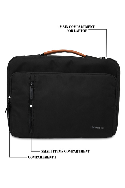 President Waterproof lightweight business laptop bag, can be divided into partitions to store MacBook Air, iPad, mouse and data cables, etc.