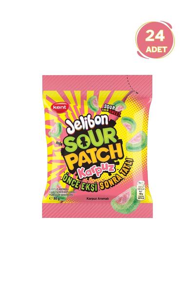 Jelibon Sour Patch Karpuz Aromalı Şekerleme 80 gr - 24'lü Paket