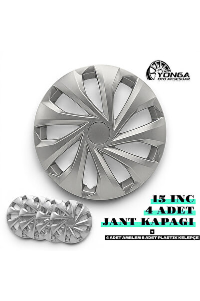 YONGA OTO AKSESUAR OPEL CORSA Jant Kapağı 13 İnç Kırılmaz 4'lü + 4 Amblem + 8...