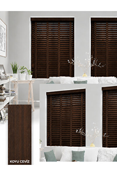 Y&S YS PERDE TASARIM Wooden Blinds %100 Doğal Ahşap Jaluzi Perde 50mm,Alüminy...