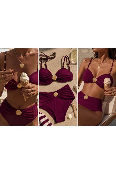 Ece's Design Kadın İstiridye Desenli Bikini Takımı MY1002