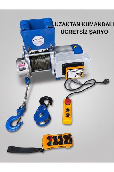 Shun ELEKTRİKLİ HALATLI PROFESYONEL UZAKTAN KUMANDA VİNÇ 750-1500KG 220 VOLT