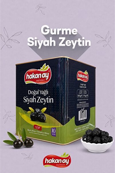 Hakan Ay Gemlik Zeytinleri Gurme Siyah Zeytin 10kg Klb:201-230