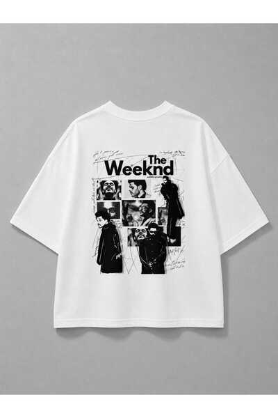SURA The Weekend Baskılı Over Size Beyaz T-shirt 35x27