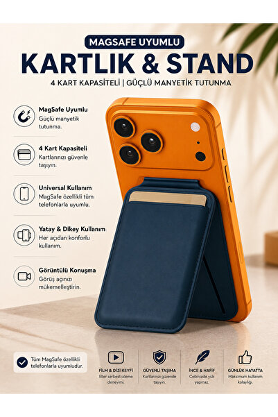 WATCHOFROYAL Flexstand Standlı Magnetik Lacivert Yapıştırmalı 5 Hazneli Mıkna...