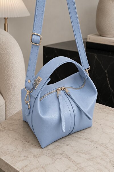 Çantacımstore Women's Archel Leather Clutch Bag Ice Blue