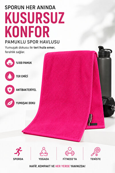 denizlicotton Cotton Sports Towel 30X90 cm Sweat Absorbent Soft Fitness Yoga ...