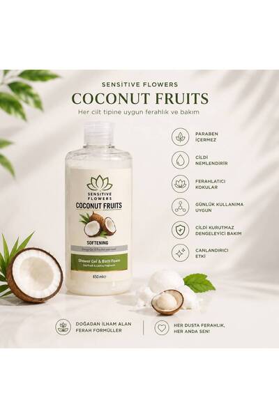 Sensitive Flowers Coconut Fruits Softening Duş Jeli 650 Ml