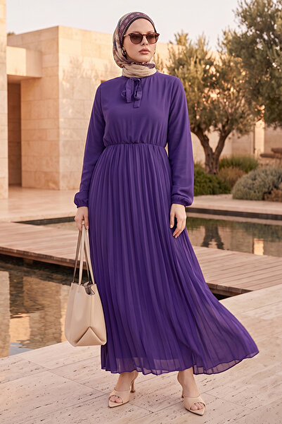 InStyle Rochie plisată din șifon violet deschis Limelda