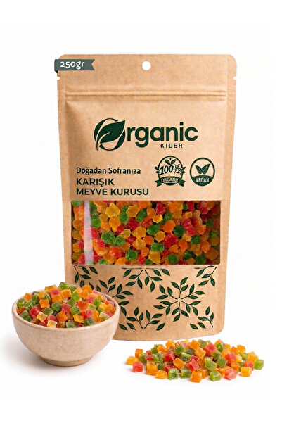 Organic Kiler Karışık Meyve Kurusu 250gr Kek & Pastalarda Kullanılabilir, (Po...