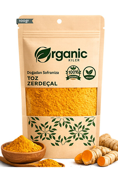 Organic Kiler Toz Zerdeçal %100 Taze Öğütülmüş 100gr (Curcuma Longa) Katkısız...