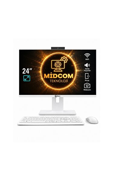Midcom J-TECH Revo i5 3470 8GB RAM 256GB SSD 24" Pivot - Webcam - WiFi All in One Bilgisayar