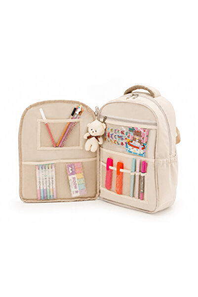 QUOVO Korean Style Orthopedic Special Design Multi-Pocket Waterproof New Girls Boys School Bag with Accessories