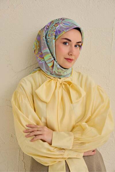 Silk Home Tivil Saf İpek IST 11504 - 07 Sarı Etnik Desen