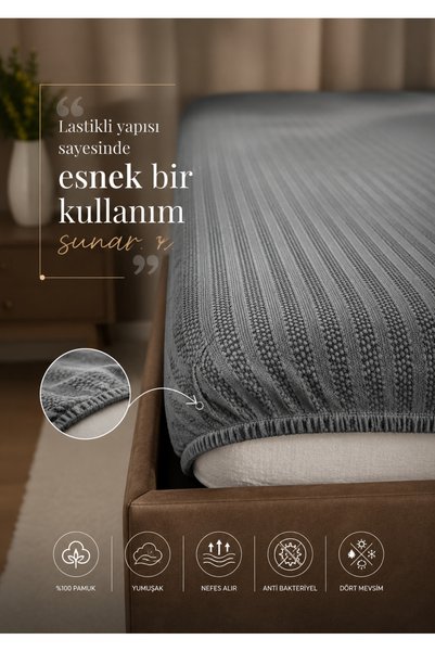 ce home collectıon ملاءة سرير جاكارلي مطاطية 100% قطن، مقاس فردي/مزدوج |   مضاد للتعرق، ذو حواف مرنة، مناسب للجسم