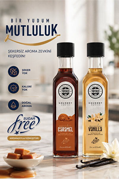 By Tüfekçi Şekersiz Vanilya Aromalı Kahve Şurubu 60 ml | Sugar Free | 0 Kalori | Yüksek Aroma