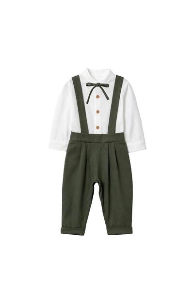 Efemkids 6/24 Months Baby Boy 3-Piece Baby Boy Suit with Suspenders and Bow T...