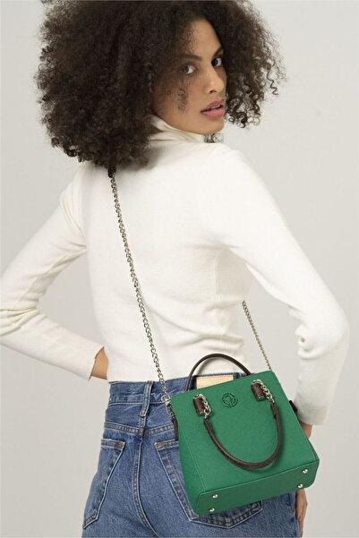 Valentino Orlandi Women's Handbag Green-Brown Vlt072
