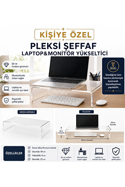 Trend Pleksi KİŞİYE ÖZEL PLEKSİ LAPTOP&MONİTÖR YÜKSELTİCİ- 5MM KALINLIK