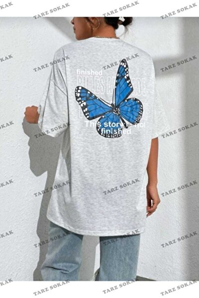 Tarzsokak Ženska crna Florida Štampano Oversize kroj Pamučni džersej T-shirt