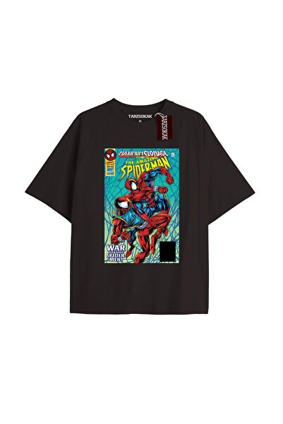 TIMESWASTINGIRL Μπλουζάκι Spider-Man με εκτύπωση εφημερίδας, μοντέλο No Way Home