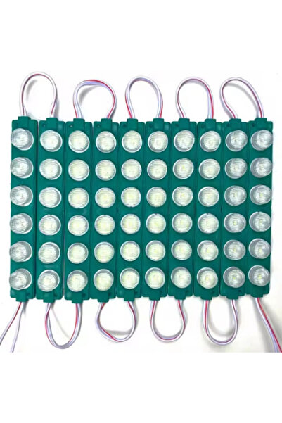 DEMİRLED 12 Volt 6w 6'lı Mercekli Modül Led (10 Adet) (yeşil)
