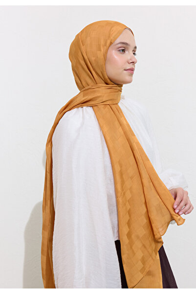 Freshscarfs Nori İpeksi Jakar Şal Tarçın Kabuğu