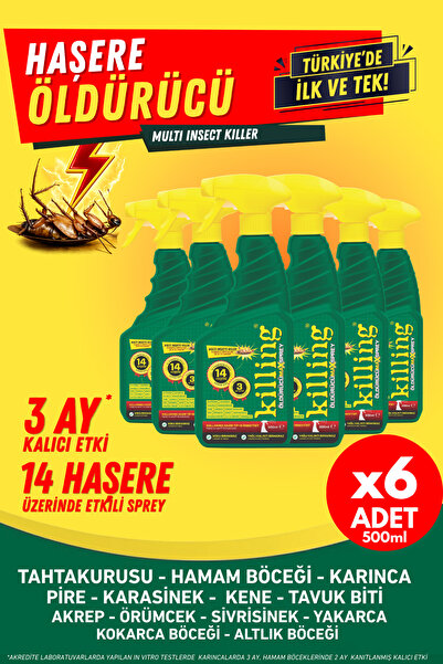 Killing Max Sprey 6’lı Eko Set – Böcek İlacı 14 Haşereye Etkili, Karınca 3 Ay...