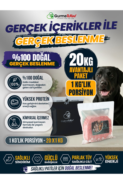 GurmeRAW | BARF PLUS EXTRA + RAW SPECIAL | 10 kg + 10 kg | 1 kg Porsiyonlu | ...