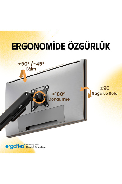 Ergoflex Ef S8 Black 17-32Inch 9 kg Monitor Stand with Shock Absorber 2026 Version