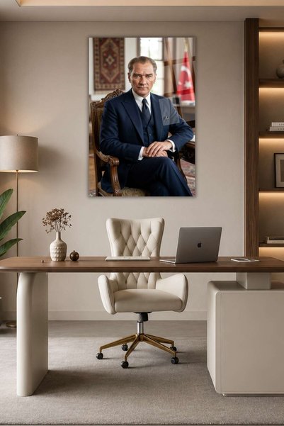HMDS CONCEPT Atatürk Tablosu, Kırılmaya Dayanıklı Cam Tablo 478