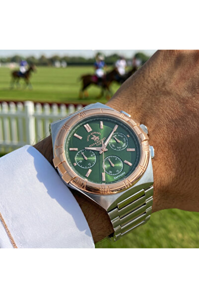 Santa Barbara Polo & Racquet Club Luxury Silver Stainless Steel Watch for Men...