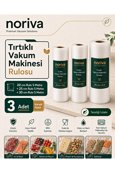 Noriva 20 Cm 1 Adet - 25 Cm 1 Adet - 30 Cm 1 Adet Ev Tipi Rulo Vakum Poşeti