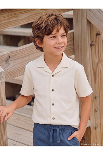 Civil Boys Πουκάμισο για διακοπές για παιδιά 6-9 ετών - Καφέ
