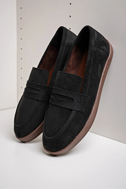 by selvi Lukka Shoes Livya Men's Black Suede Loafer Shoes