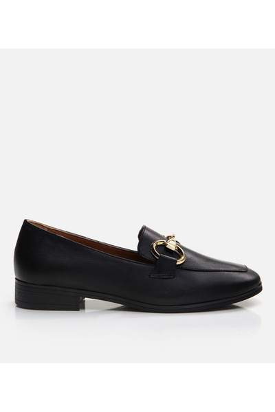 Hotiç Kadın Deri Siyah Loafer