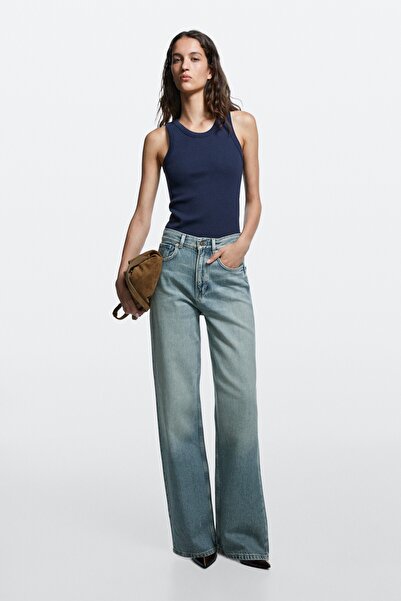 Massimo Dutti Yüksek bel wide leg jean