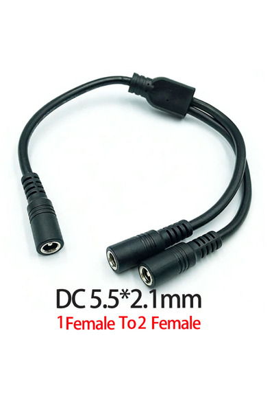 Choice3 1FemaleTo 2Female 1PC DC 5.5mm*2.1mm 1 To 2 Connector Male To Female ...