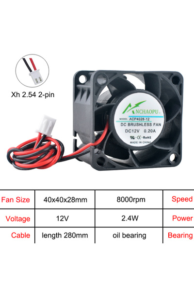 Choice NO RGB black DC12V oil bearing ACP4028 4cm 40mm Fan 40x40x28mm DC5V/12...