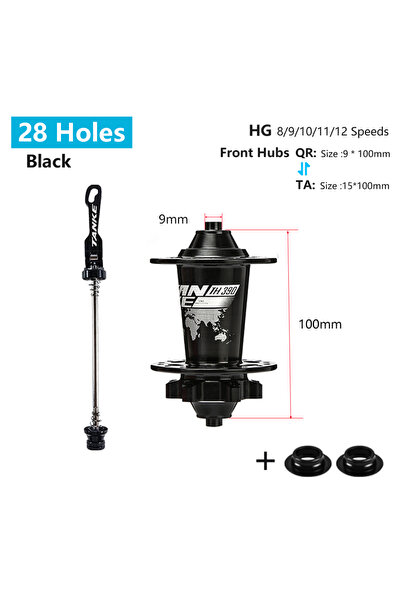 Choice 28H Black QR-TA F TANKE 120 Click Hub 6 Bearing MTB Mountain Bike Hub ...