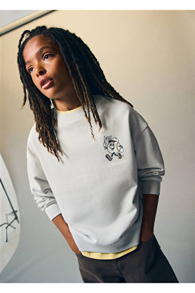 MANGO Kids Oversize desenli sweatshirt