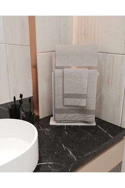AJU Towel Holder Countertop Paper Towel Holder Home Bathroom Decoration Stainless Metal Design No Assembly Required