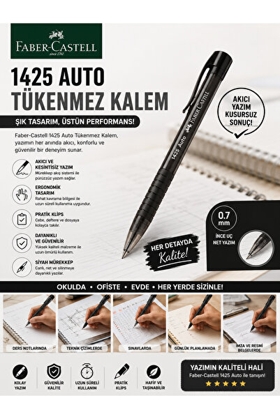 BESAY 1425 قلم حبر جاف أوتوماتيكي، أسود 5211545599